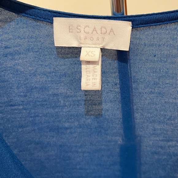 Escada V-Neck Shirt/Blouse, Blue, XS - Picture 3 of 4
